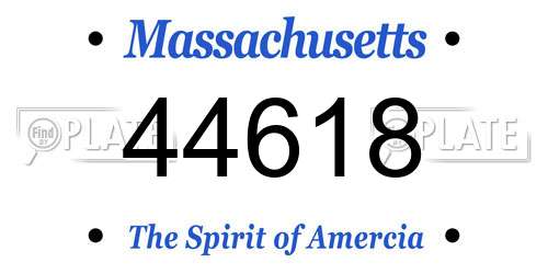 44618 Massachusetts License Plate