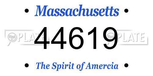 44619 Massachusetts License Plate