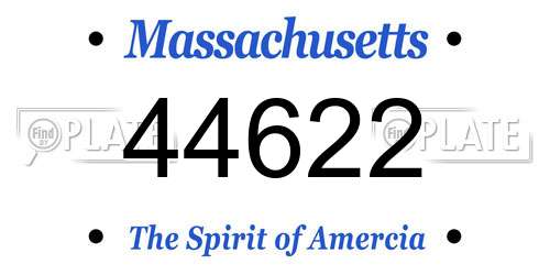 44622 Massachusetts License Plate