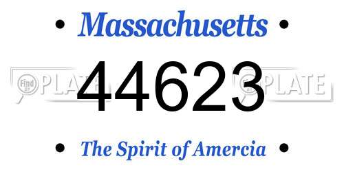44623 Massachusetts License Plate