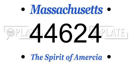 44624 Massachusetts License Plate