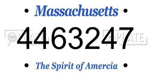 4463247 Massachusetts License Plate