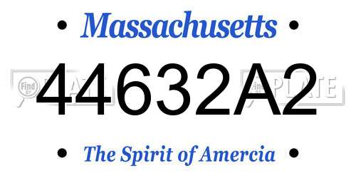 44632A2 Massachusetts License Plate