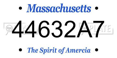 44632A7 Massachusetts License Plate