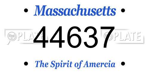 44637 Massachusetts License Plate