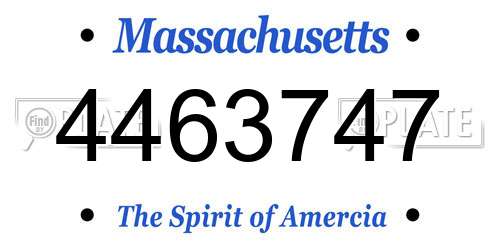 4463747 Massachusetts License Plate