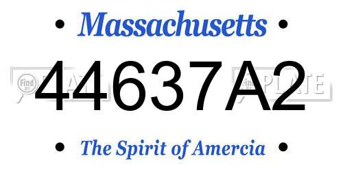 44637A2 Massachusetts License Plate