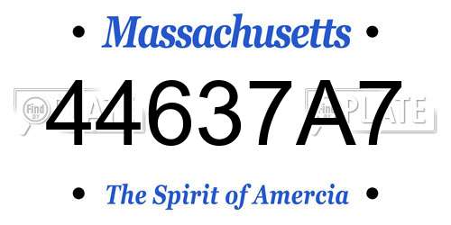 44637A7 Massachusetts License Plate