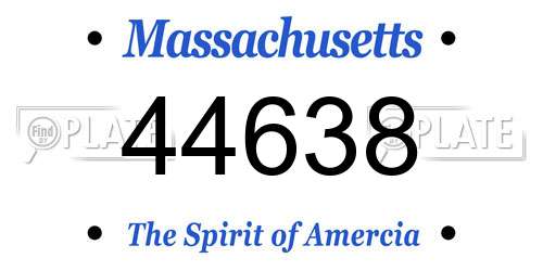 44638 Massachusetts License Plate
