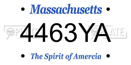 4463YA Massachusetts License Plate
