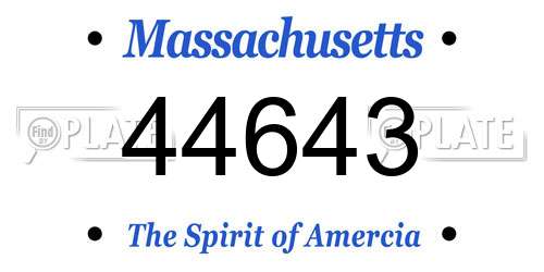 44643 Massachusetts License Plate
