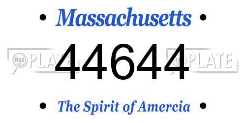 44644 Massachusetts License Plate