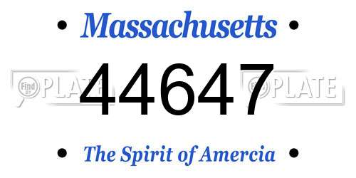 44647 Massachusetts License Plate