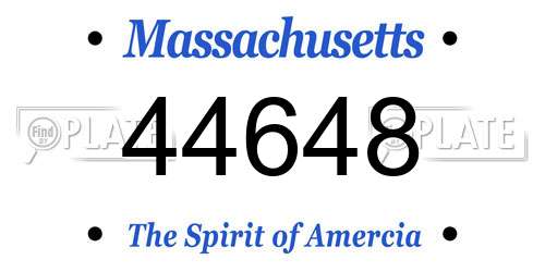 44648 Massachusetts License Plate