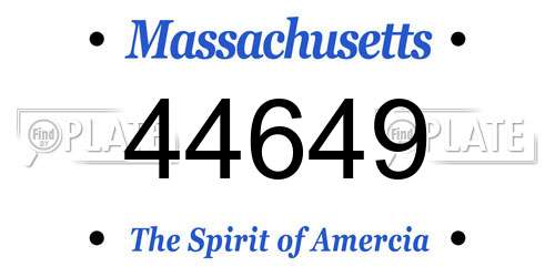 44649 Massachusetts License Plate