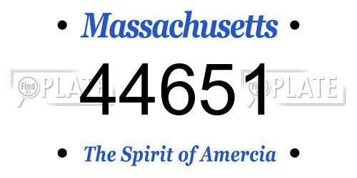 44651 Massachusetts License Plate
