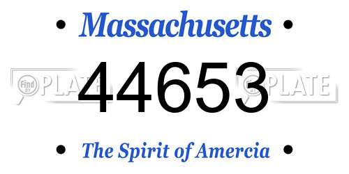 44653 Massachusetts License Plate