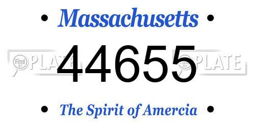 44655 Massachusetts License Plate