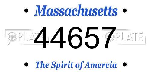 44657 Massachusetts License Plate