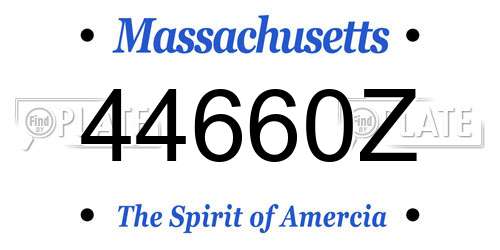 44660Z Massachusetts License Plate