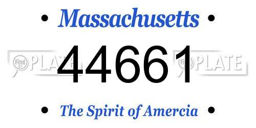 44661 Massachusetts License Plate
