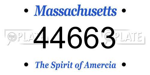44663 Massachusetts License Plate