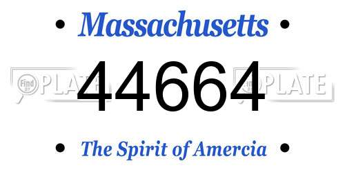 44664 Massachusetts License Plate