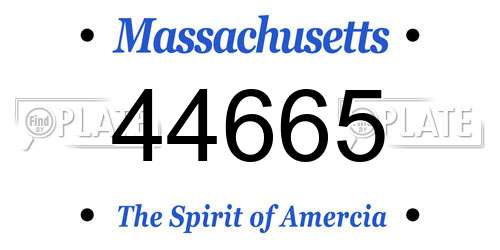 44665 Massachusetts License Plate