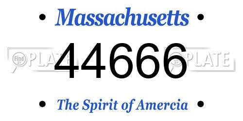 44666 Massachusetts License Plate