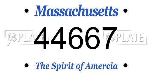 44667 Massachusetts License Plate