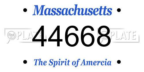44668 Massachusetts License Plate