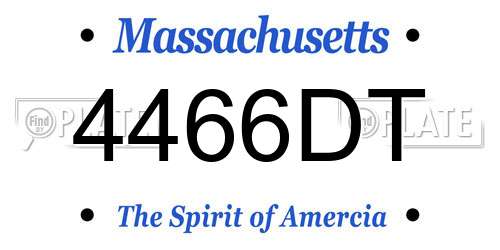 4466DT Massachusetts License Plate