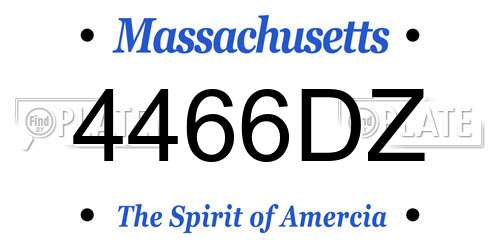 4466DZ Massachusetts License Plate