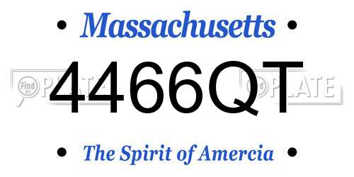4466QT Massachusetts License Plate