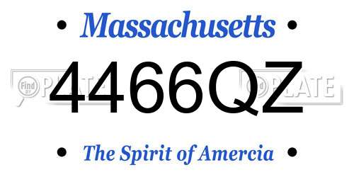 4466QZ Massachusetts License Plate