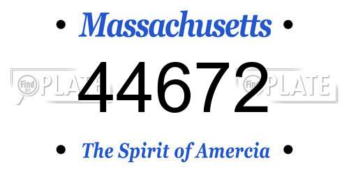 44672 Massachusetts License Plate