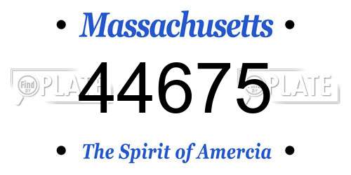 44675 Massachusetts License Plate
