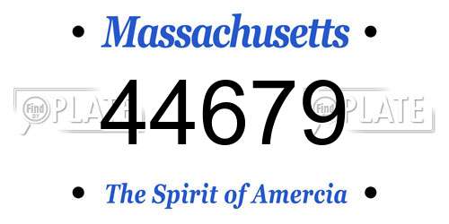 44679 Massachusetts License Plate