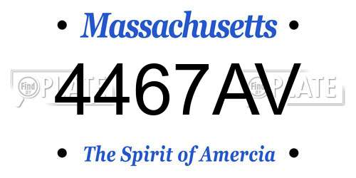 4467AV Massachusetts License Plate