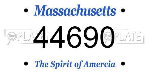 44690 Massachusetts License Plate