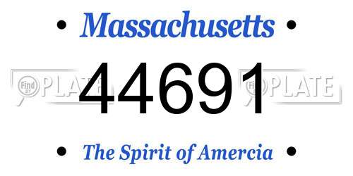 44691 Massachusetts License Plate