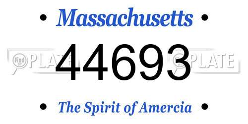 44693 Massachusetts License Plate