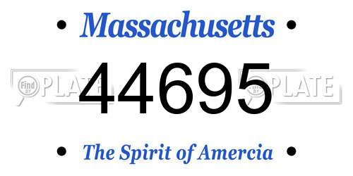 44695 Massachusetts License Plate