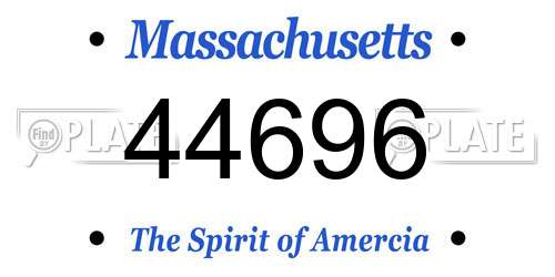 44696 Massachusetts License Plate
