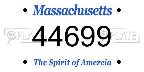 44699 Massachusetts License Plate
