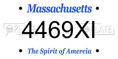 4469XI Massachusetts License Plate