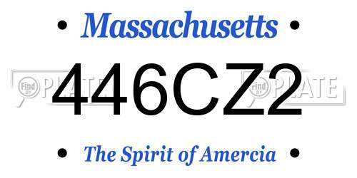 446CZ2 Massachusetts License Plate