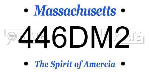 446DM2 Massachusetts License Plate
