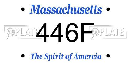 446F Massachusetts License Plate