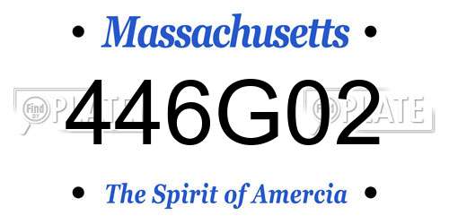 446G02 Massachusetts License Plate